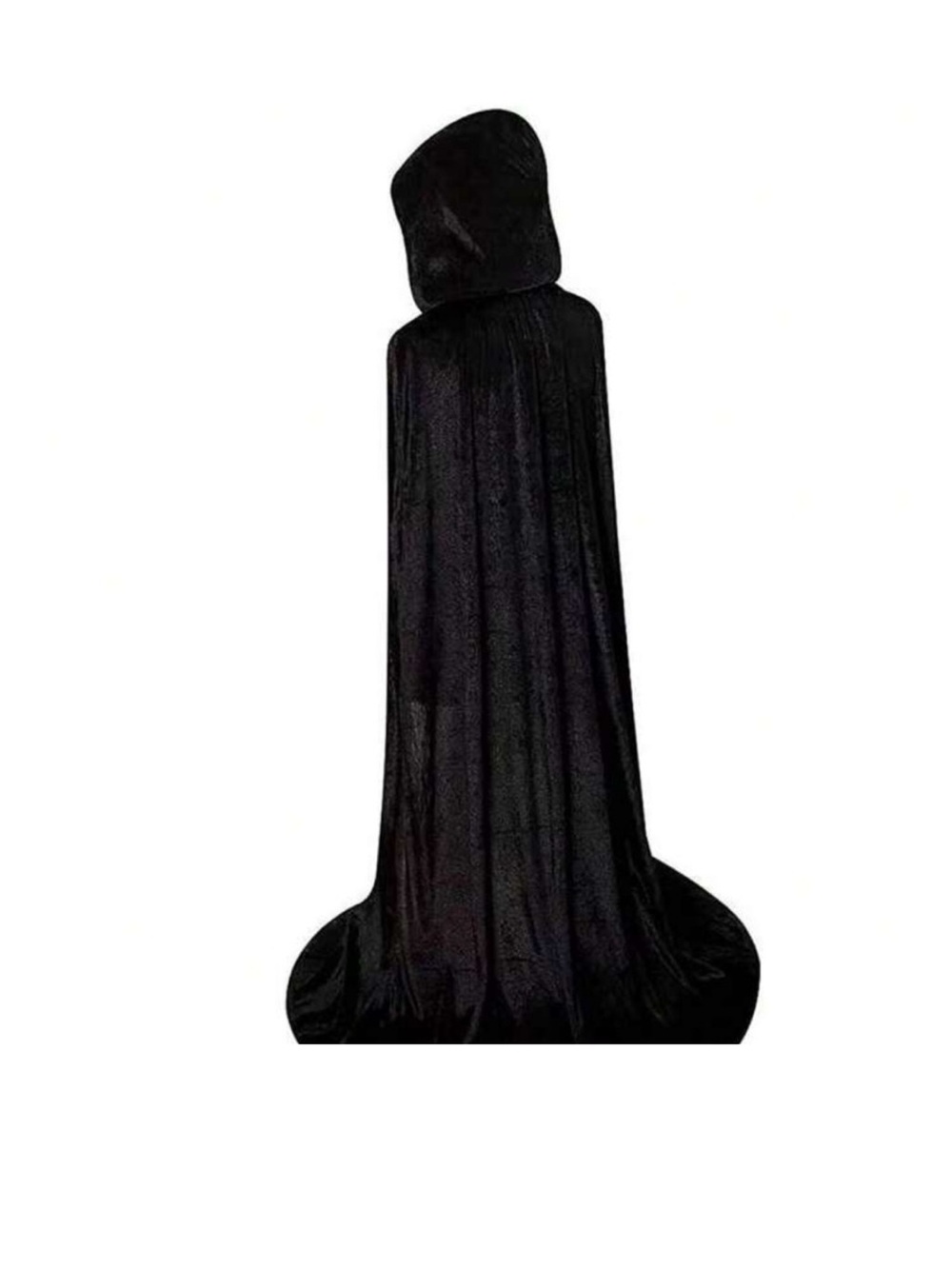Black Hooded Cloak Cape  - Classic Costume